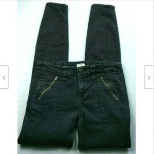 J Crew Utility Skinny Jeans Black Zipper Pocket 00